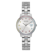 Women's Multicoloured Stone Set Heart Detail Bracelet Watch
