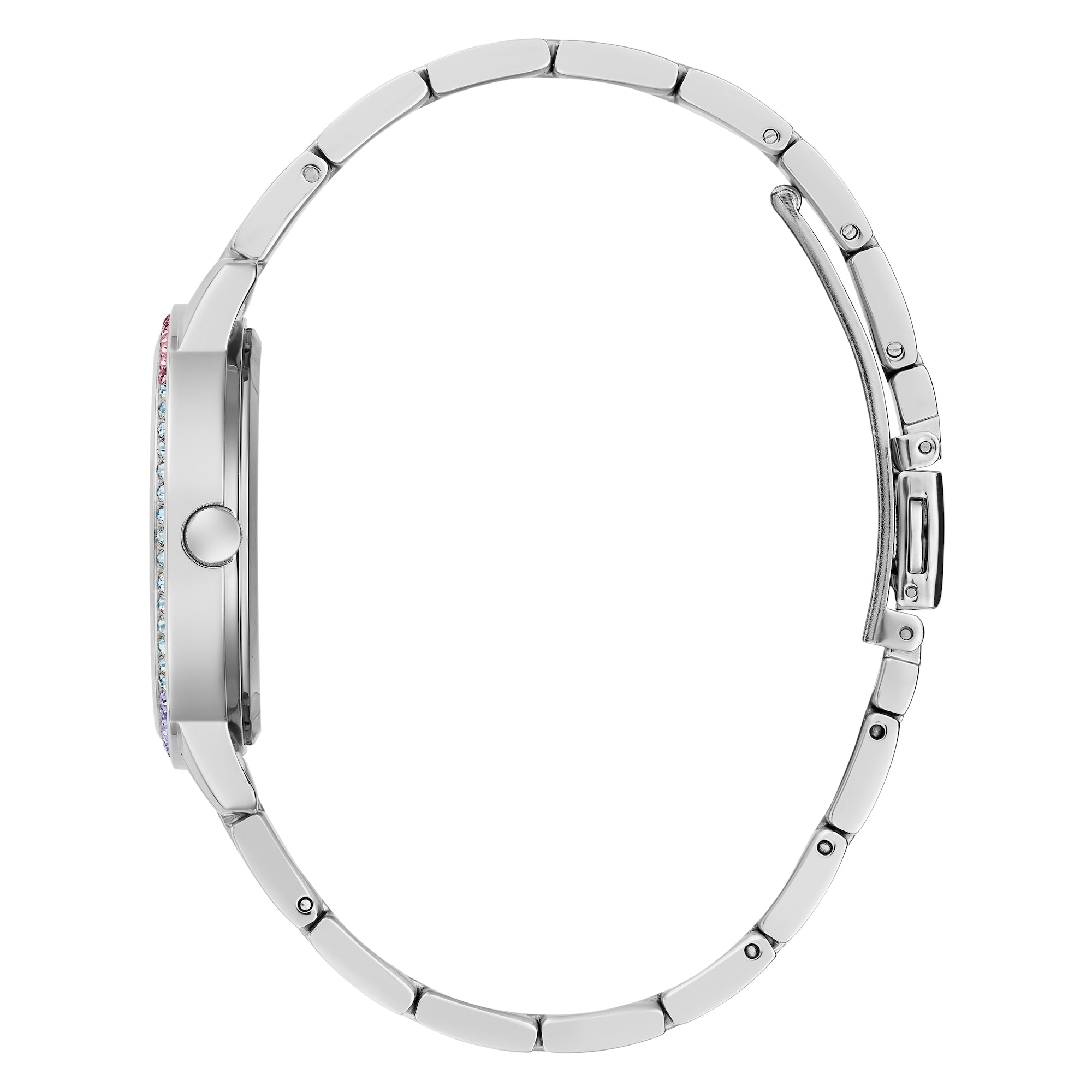 Women's Multicoloured Stone Set Heart Detail Bracelet Watch