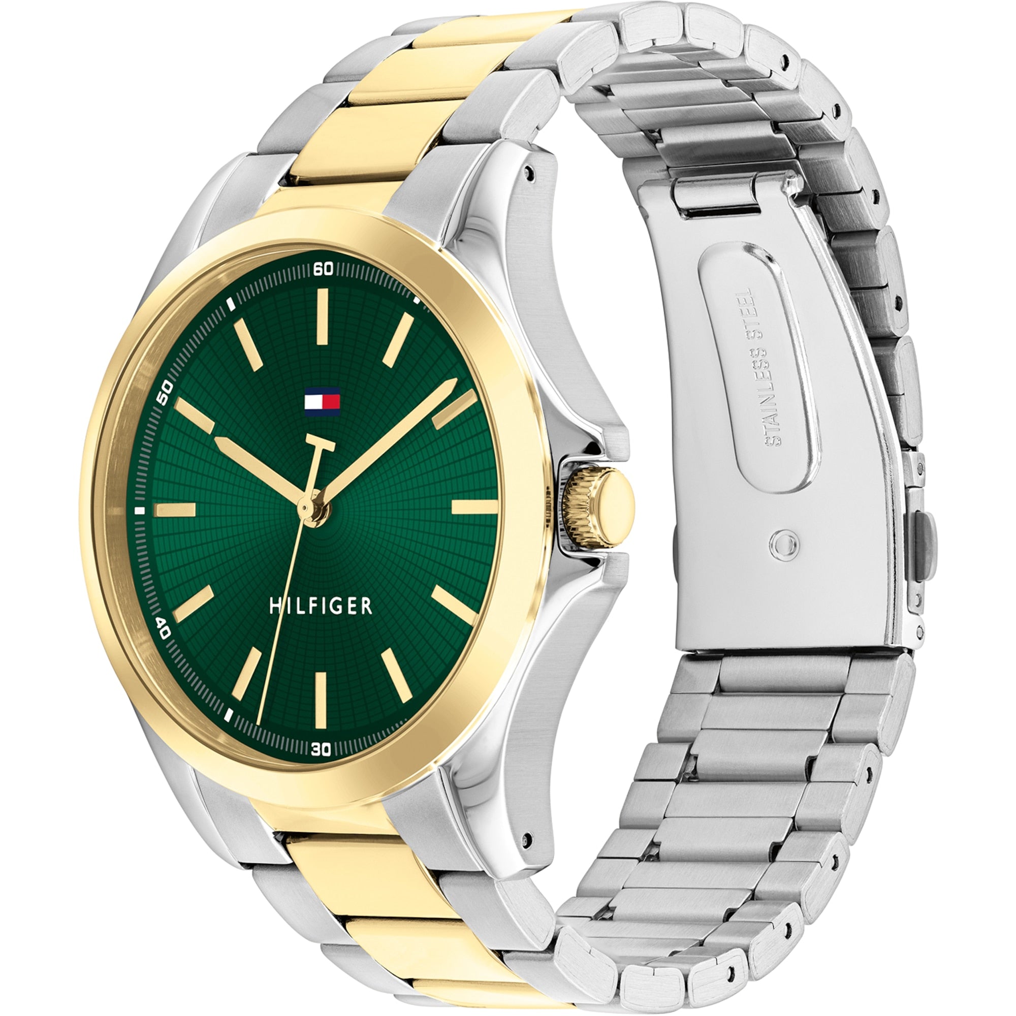 Men's Two Tone Stainless Steel Gold Plated Bracelet Watch