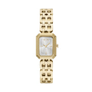 Women's Rectangular Dial Gold Tone Stainless Steel Watch