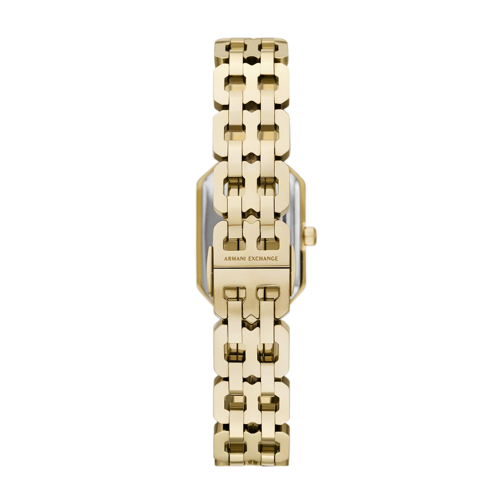Women's Rectangular Dial Gold Tone Stainless Steel Watch