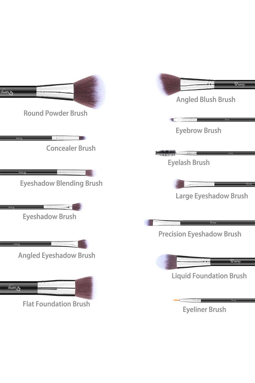 12 Pcs Silver Makeup Brush Set with Makeup Sponge and Brush Egg Gift Set
