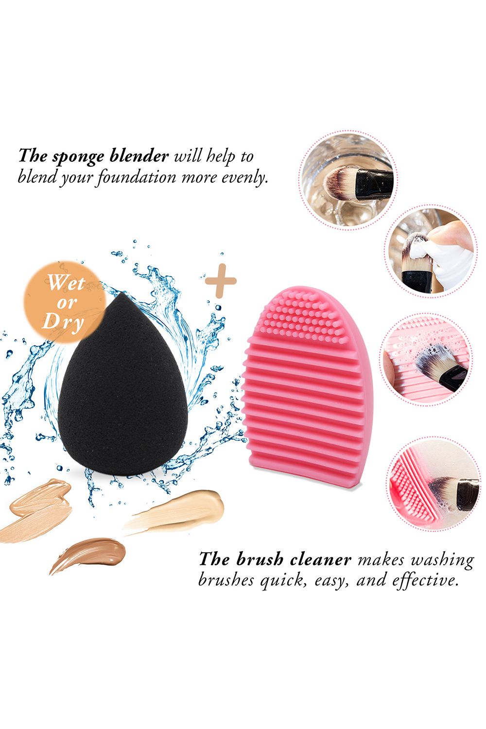 12 Pcs Silver Makeup Brush Set with Makeup Sponge and Brush Egg Gift Set