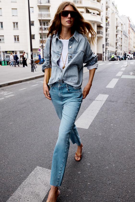 ZARA JEANS Z.02 STRAIGHT ANKLE HIGH-WAIST