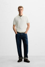 Viscose Blend Knitted Polo Shirt