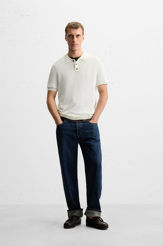 Viscose Blend Knitted Polo Shirt