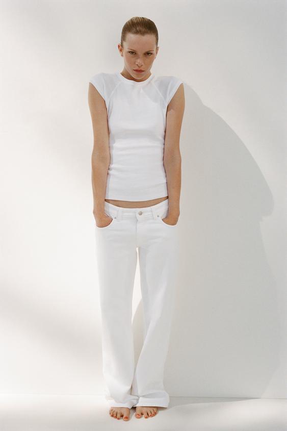 ZARA TRF WIDE-LEG LOW-RISE JEANS