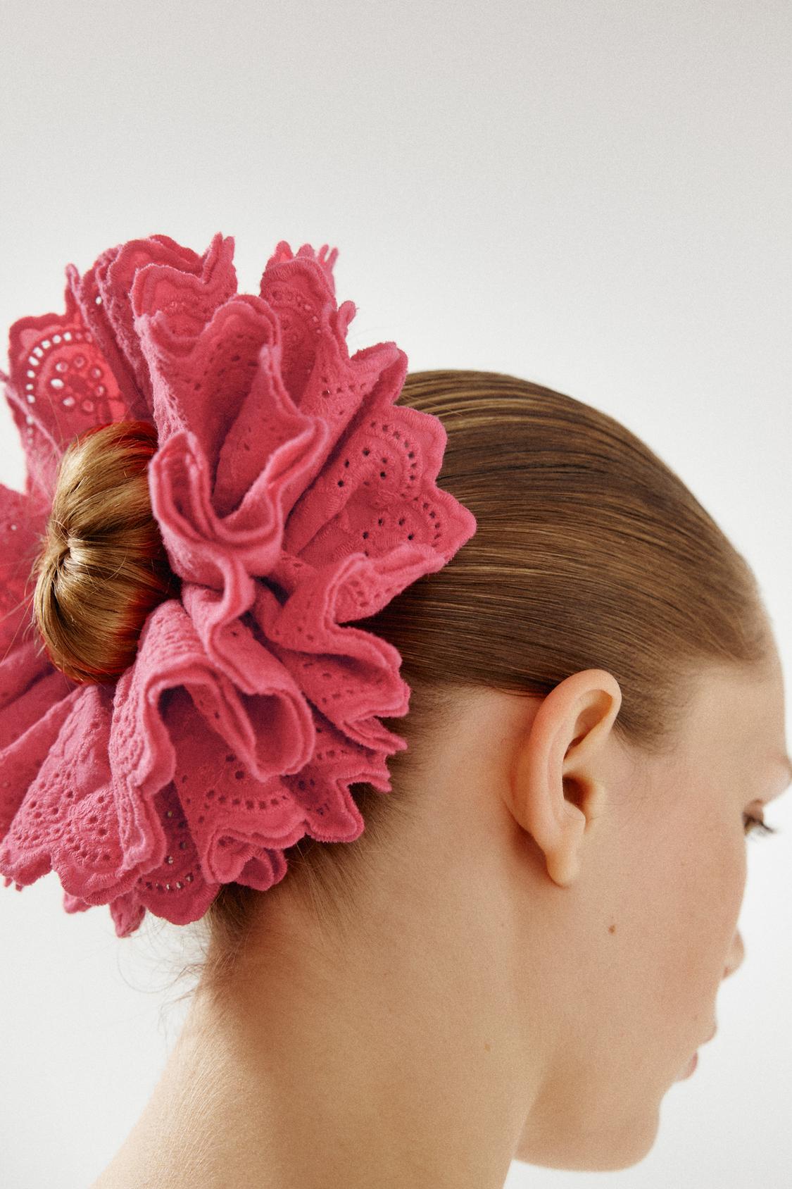 MAXI COTTON SCRUNCHIE WITH EMBROIDERY