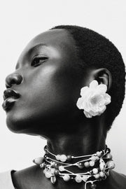 EMBOSSED FLOWER EARRINGS