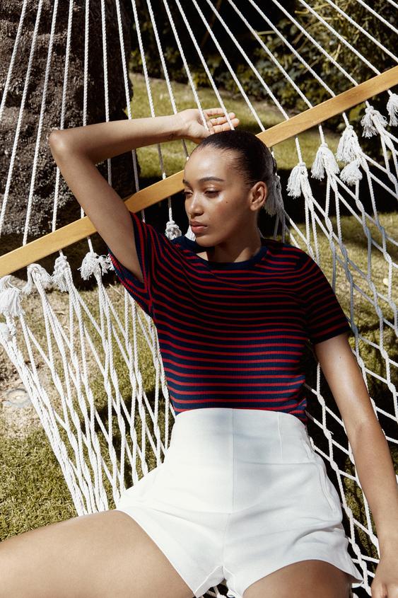 ZARA HIGH-WAIST BERMUDA SHORTS