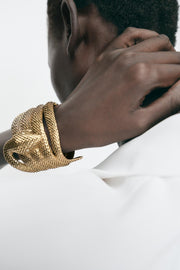 SNAKESKIN PRINT CUFF BRACELET