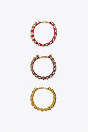 PACK OF 3 GEM WOVEN BRACELETS