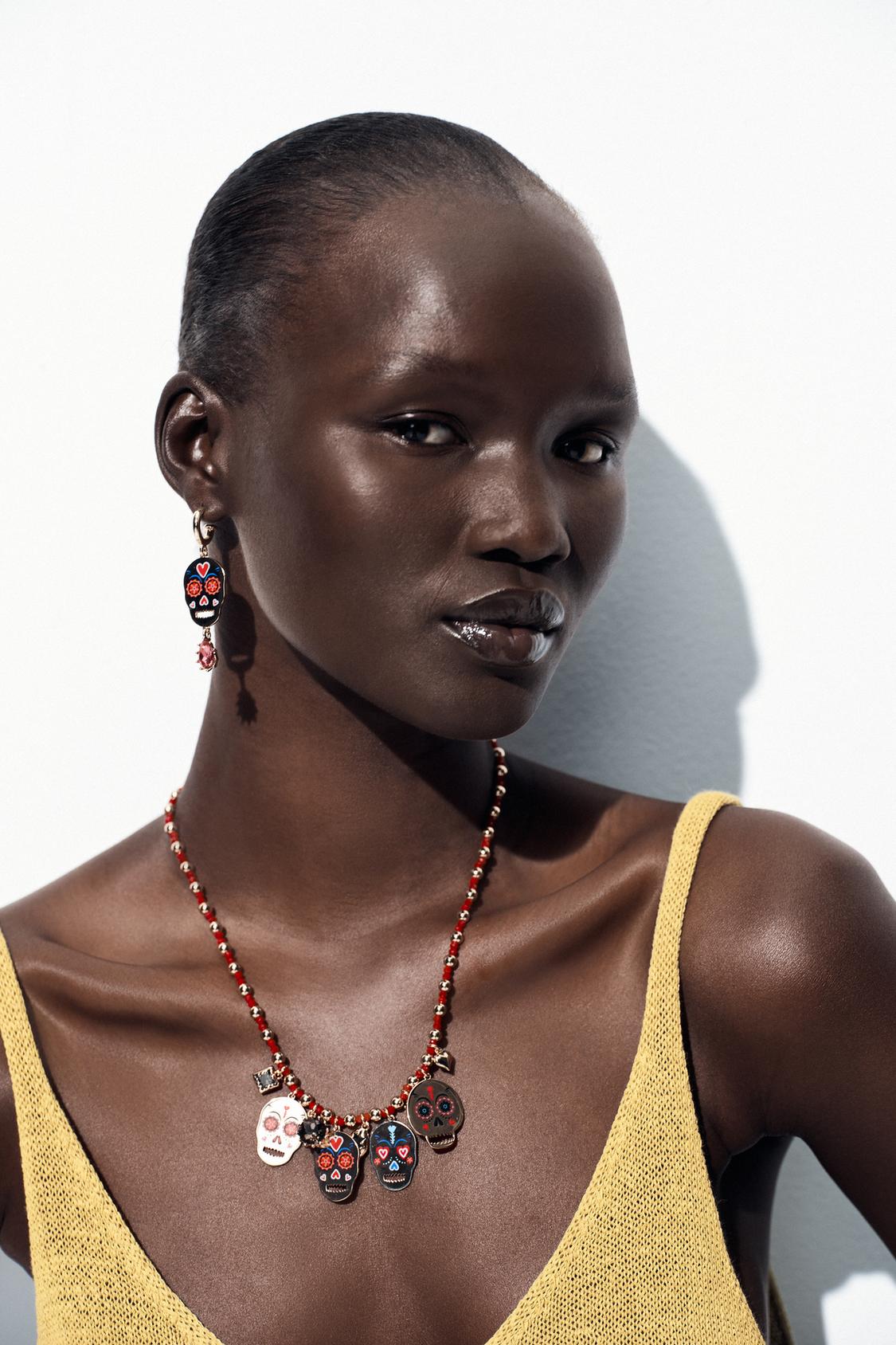 PACK OF 2 ENAMELLED SKULL NECKLACES