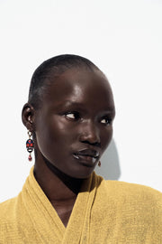 ENAMELED SKULL GEM EARRINGS