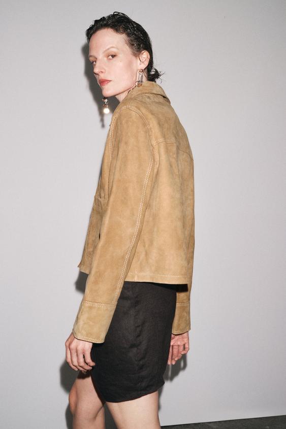 ZARA ZW COLLECTION LIMITED EDITION 100% SUEDE LEATHER JACKET