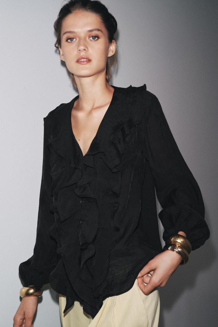 ZARA ZW COLLECTION RUFFLED SHIRT