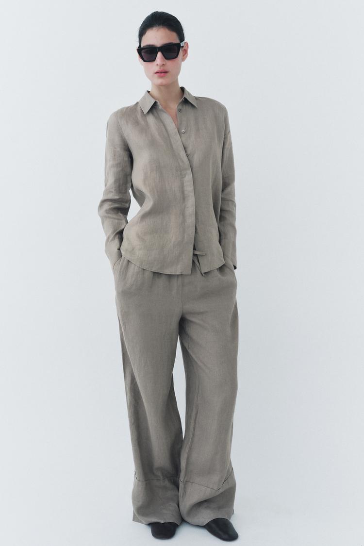 ZARA ZW COLLECTION 100% LINEN SHIRT