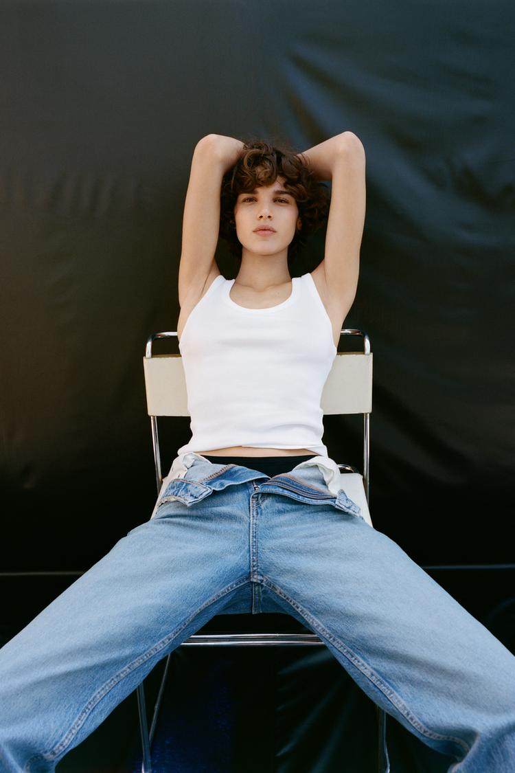 ZARA RIBBED STRAPPY TOP