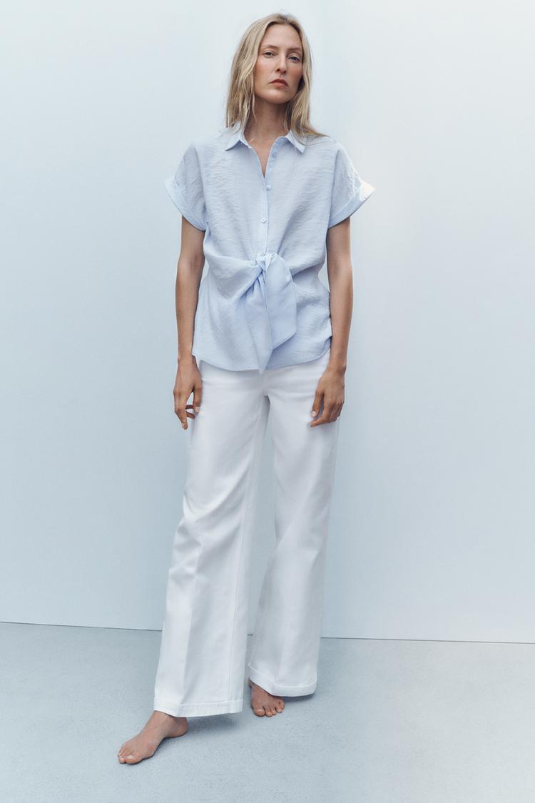 ZARA SHORT SLEEVE SHIRT WITH KNOT