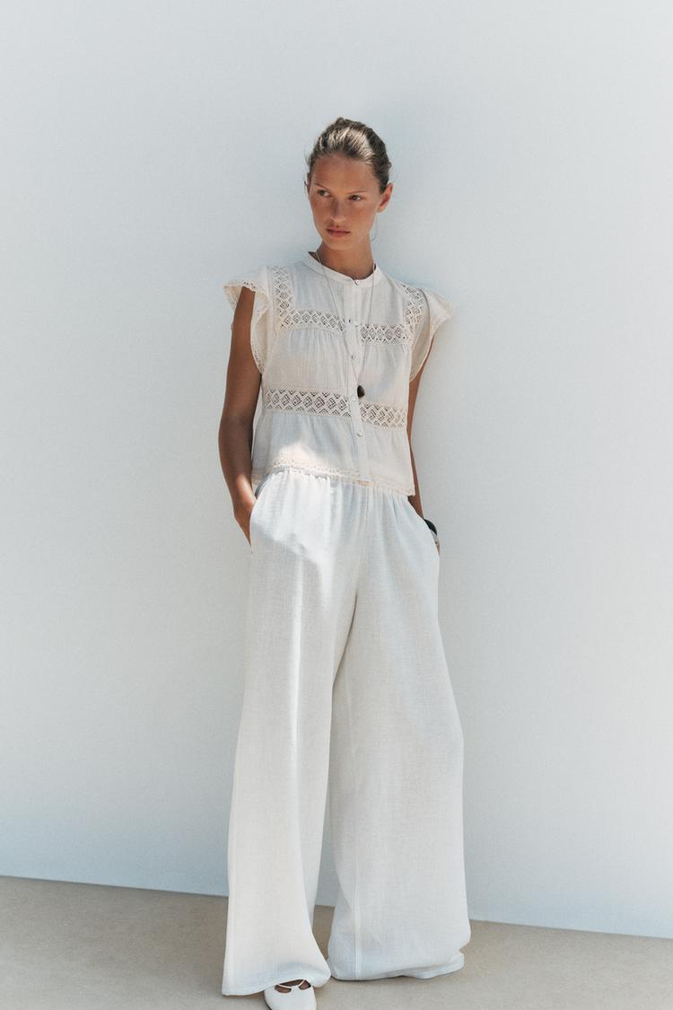 ZARA RUSTIC CROCHET LADDER STITCH TOP