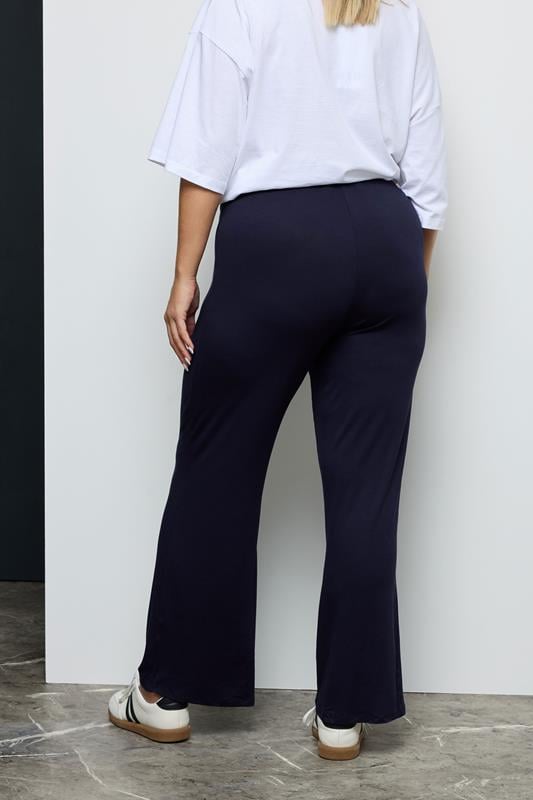YOURS BESTSELLER Curve Black Wide Leg Pull On Stretch Jersey Yoga Pants