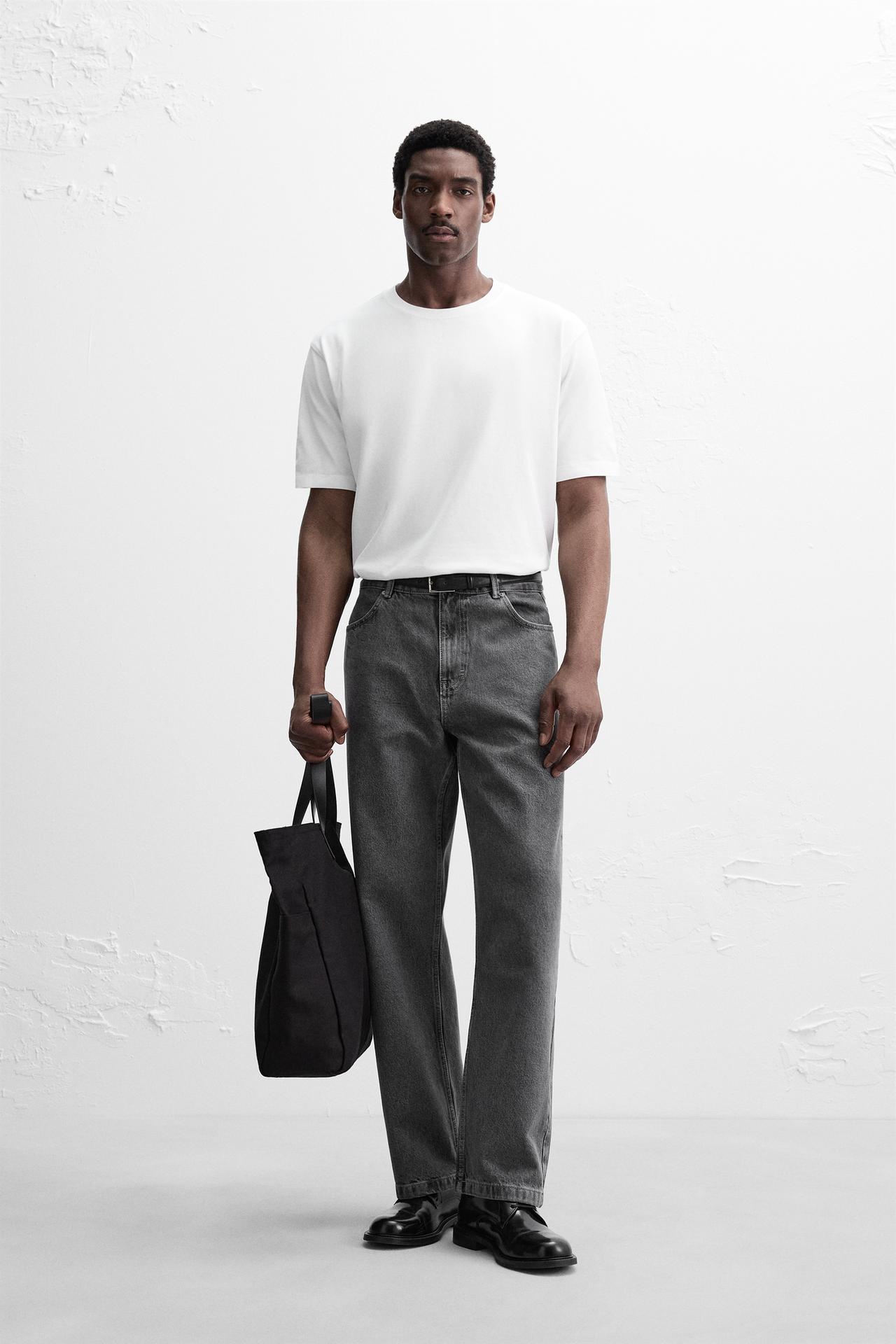 Relaxed Straight-Leg Jeans - Grey