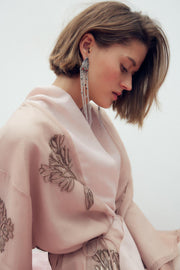 METAL CHAIN AND BEAD EARRINGS