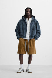 WASHED ZIP-UP NY PATCH HOODIE