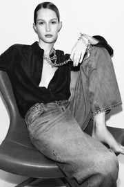 PACK OF 2 METAL BRACELETS WITH HORN PENDANT