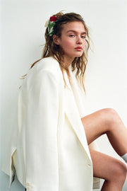 RAISED FLOWER SHEEPSKIN CLIP