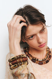 PACK OF 2 WOODEN COMBINED NECKLACES