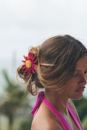 RAFFIA FLOWER SCRUNCHIE