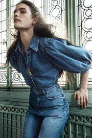 ZARA ZW COLLECTION DENIM BLOUSE