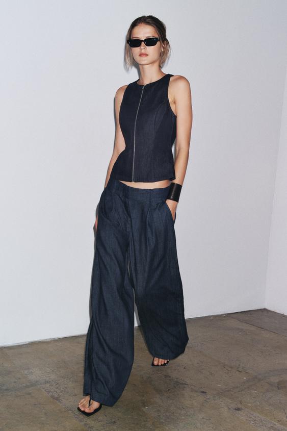 ZARA ZW COLLECTION DENIM JOGGER TROUSERS