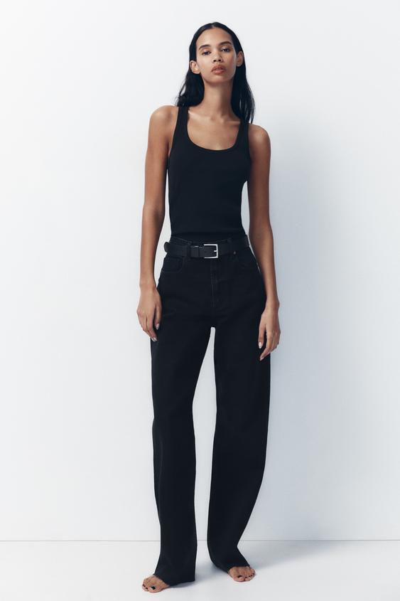 ZARA TRF WIDE-LEG HIGH-WAIST JEANS