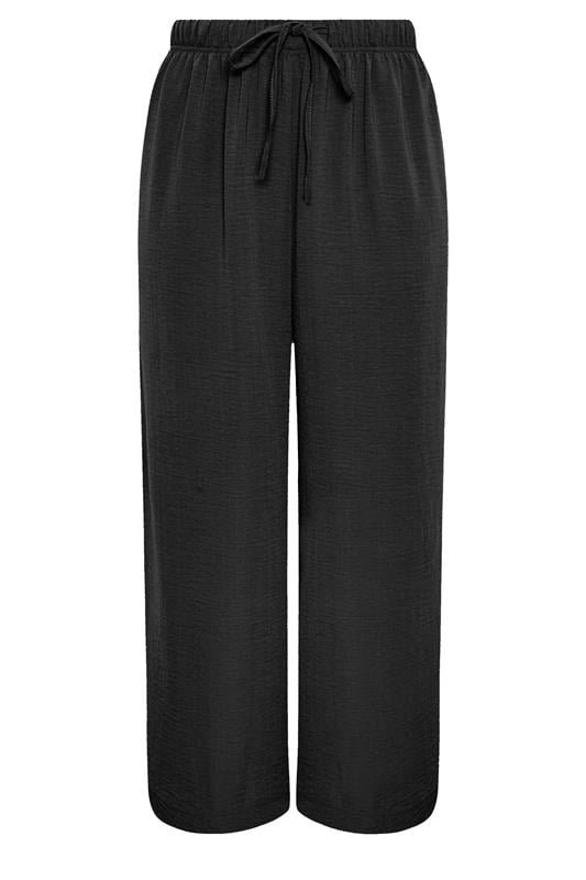 YOURS Curve Black Twill Wide Leg Trousers