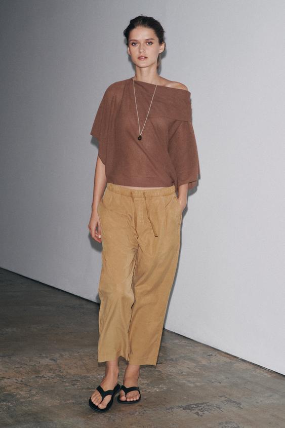 ZARA ZW COLLECTION WIDE LEG JOGGING TROUSERS