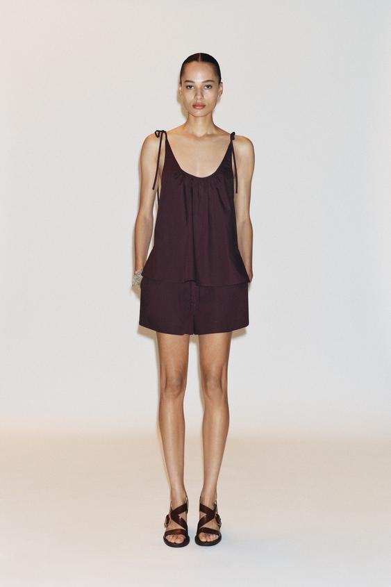 ZARA POPLIN MINI SHORTS