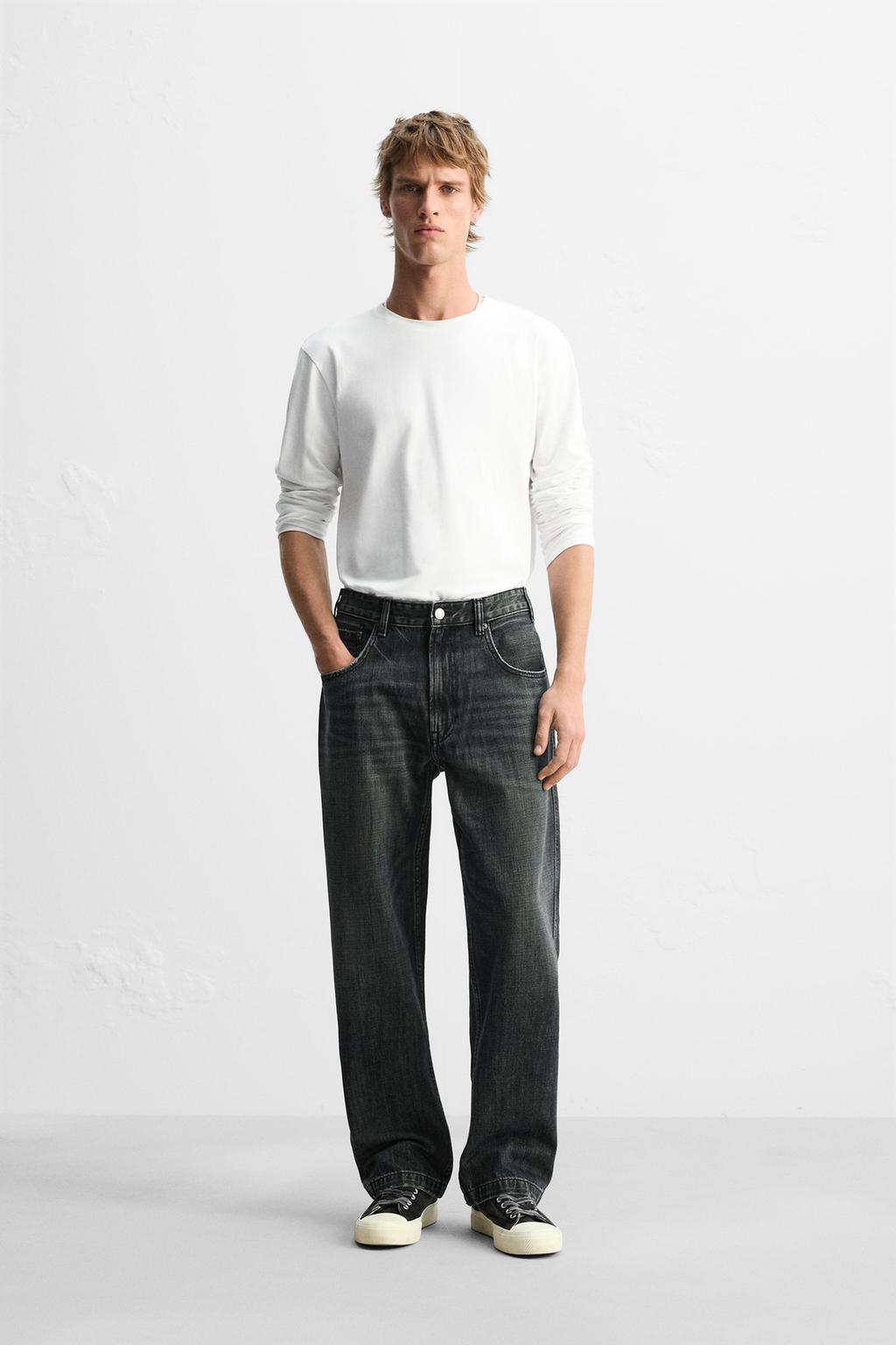 Relaxed Straight-Leg Jeans - Blue/Green