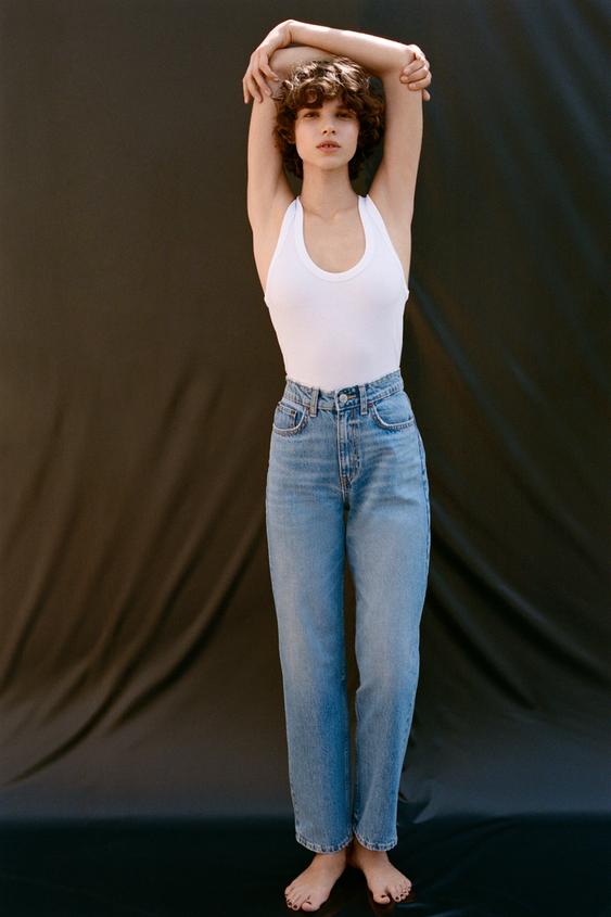 ZARA TRF MOM FIT HIGH-WAIST JEANS