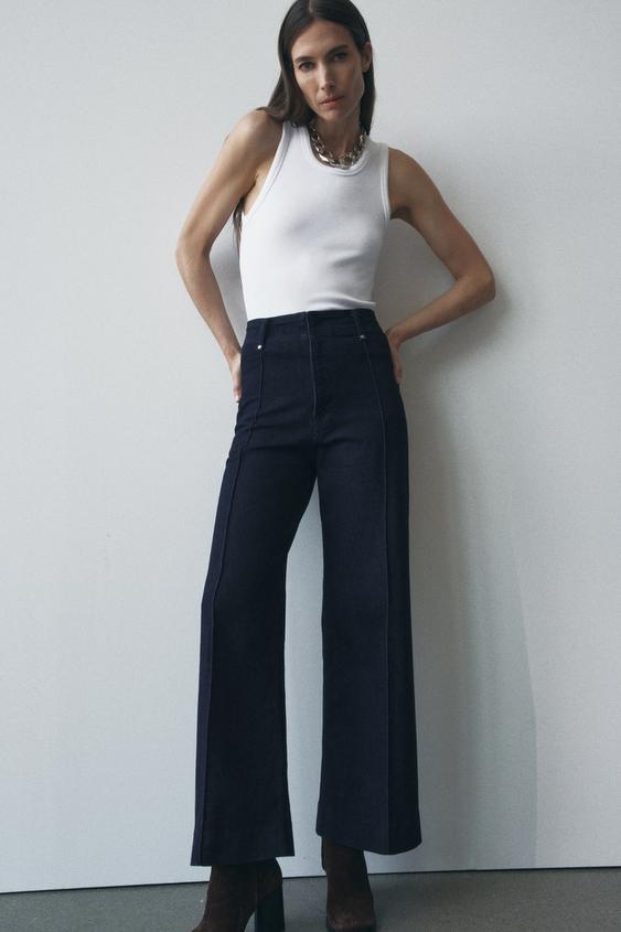ZARA ZW COLLECTION WIDE-LEG HIGH-WAIST JEANS