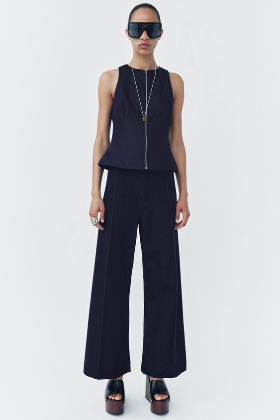 ZARA ZW COLLECTION WIDE-LEG HIGH-WAIST JEANS