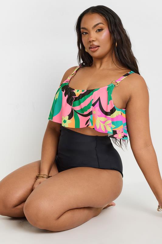 YOURS Black Super High Waisted Tummy Control Bikini Briefs