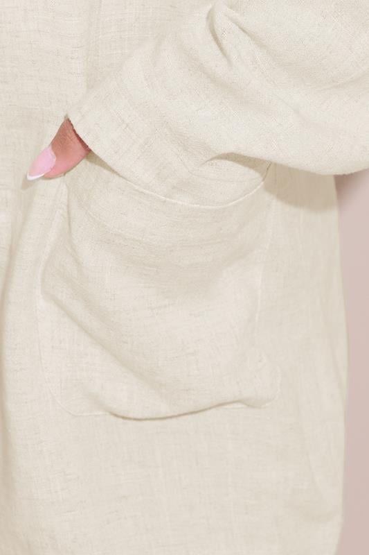 YOURS Curve Natural Brown Relaxed Linen Blazer