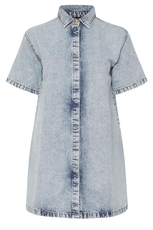 YOURS Curve Mid Bleach Blue Denim Shirt Dress