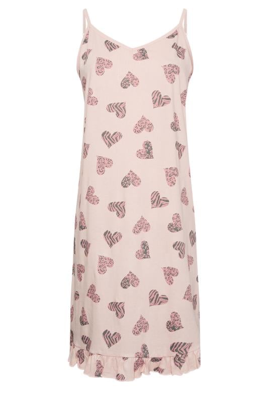 YOURS Curve Pink Heart Print Chemise Nightdress