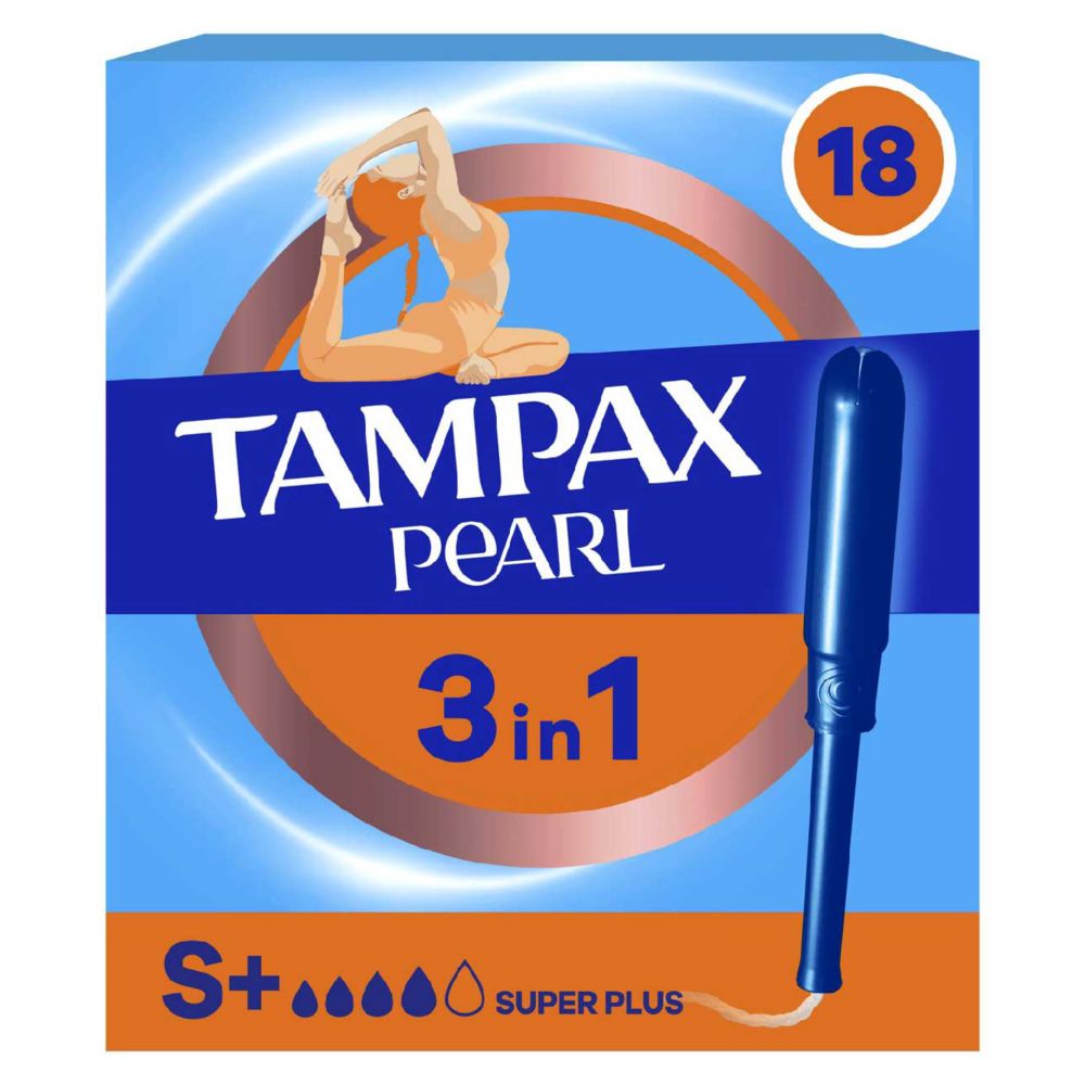 Tampax Pearl Super Plus Tampons Applicator 18X