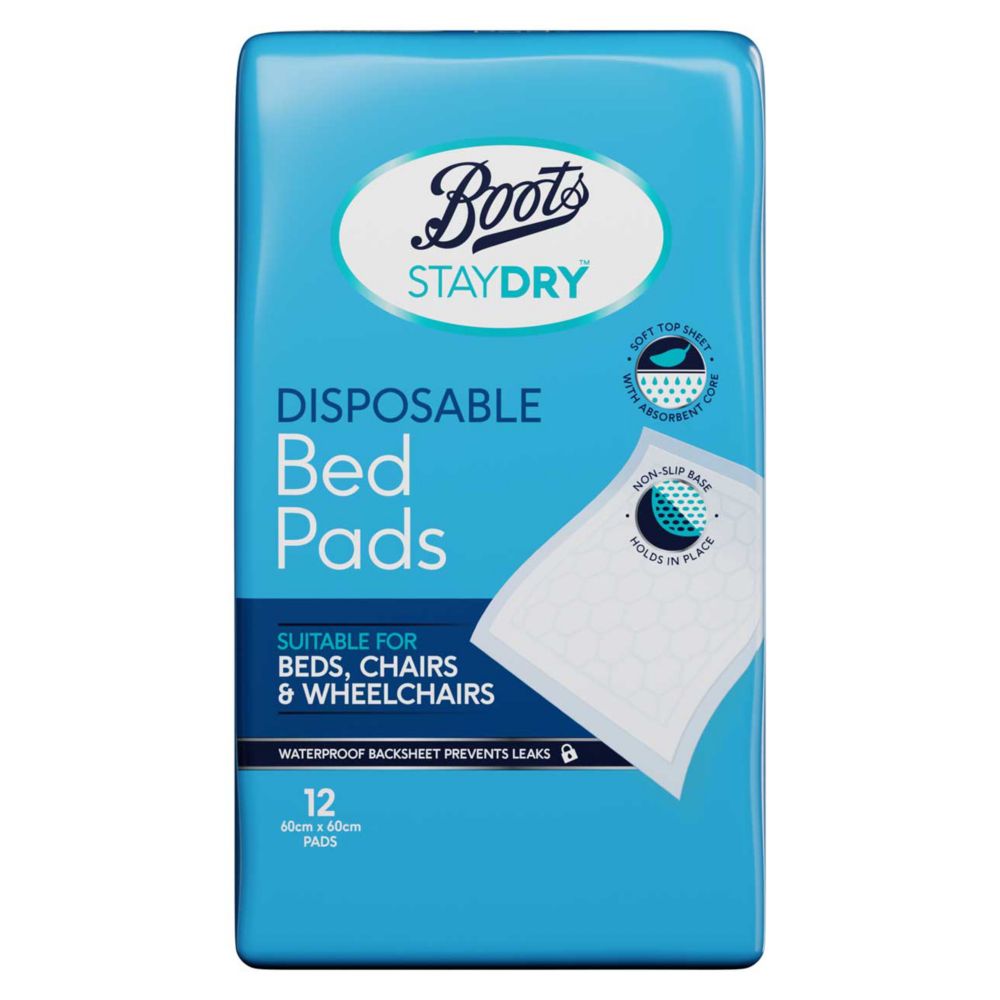 Boots Staydry Disposable Bed Pads  - 12 Pack