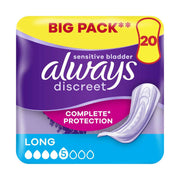 Always Discreet Incontinence Pads Plus Women Long x20