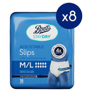 Boots Staydry Slips Medium/Large - 80 Pairs (8 Pack Bundle)
